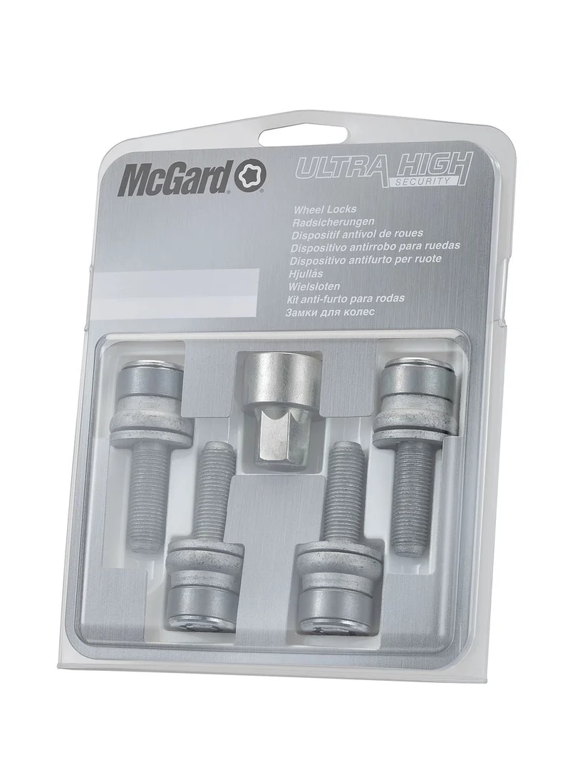 4 VIS ANTIVOL SL MCGARD M12X1.25/ PLAT/ LONG. 35.3MM/ Ø19MM
