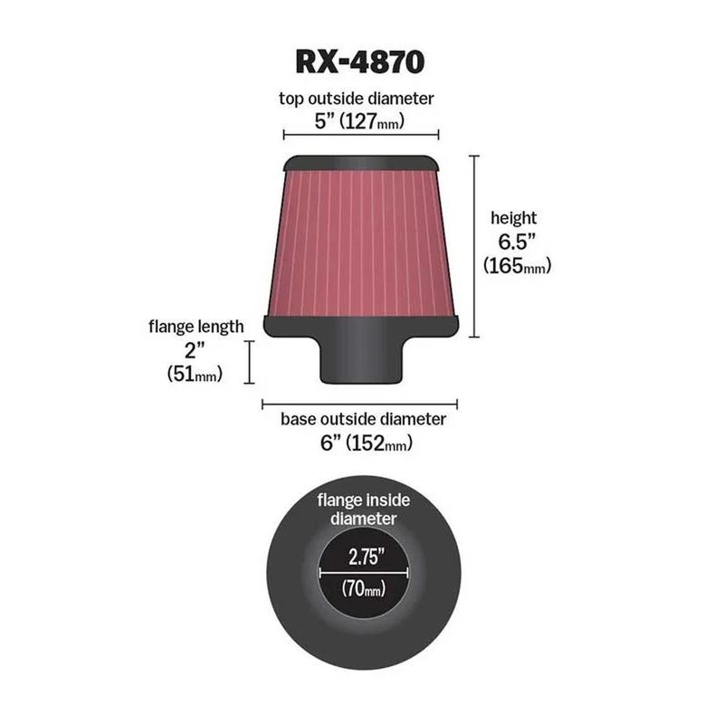 FILTRE A AIR UNIVERSEL K&N RX-4870