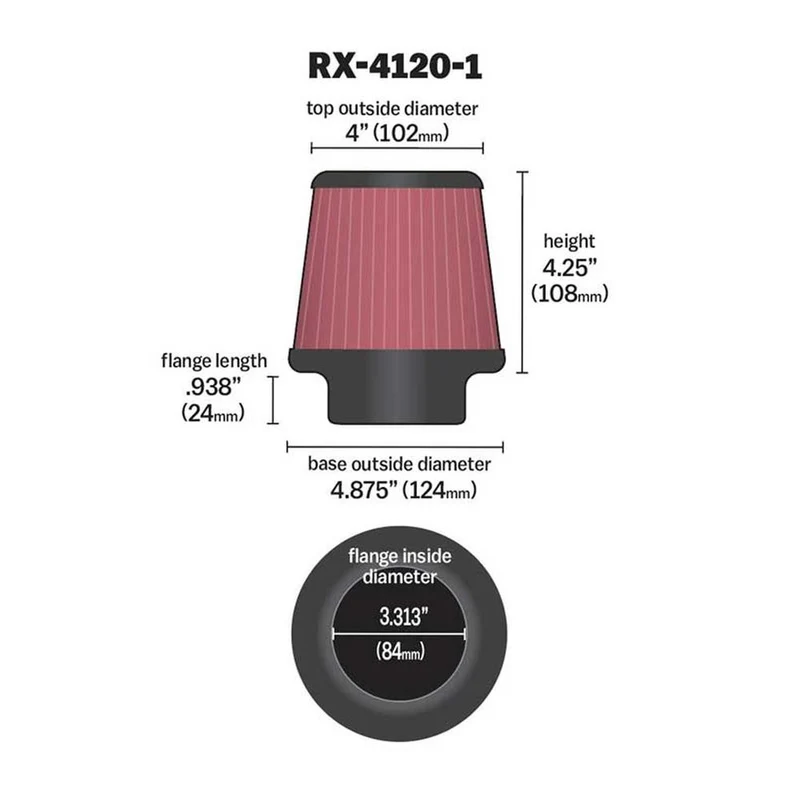 FILTRE A AIR UNIVERSEL K&N RX-4120-1