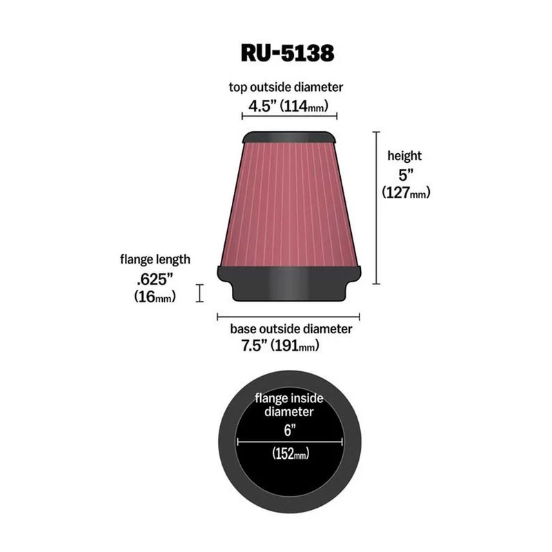 FILTRE A AIR UNIVERSEL KN RU-5138