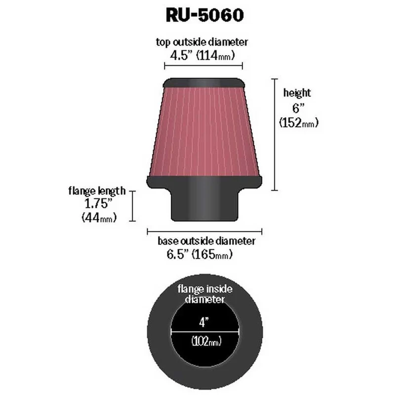 FILTRE A AIR UNIVERSEL K&N RU-5060