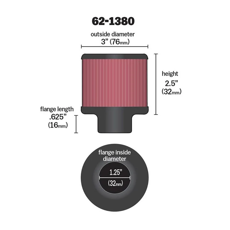 FILTRE RENIFLARD K&N 62-1380