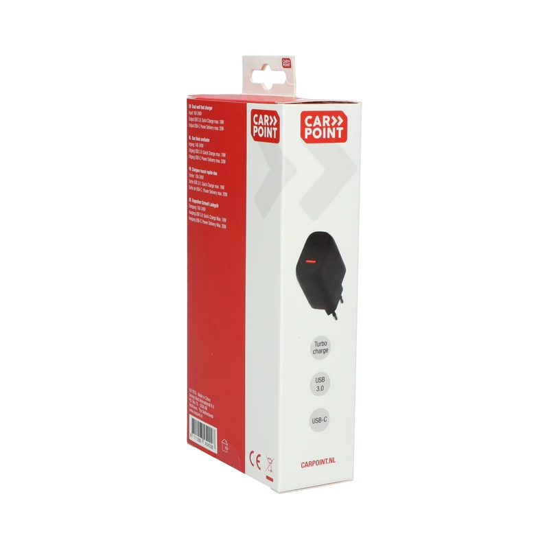 CHARGEUR MURAL RAPIDE DUO 20W USB-C + 18W USB 3.0 CARPOINT