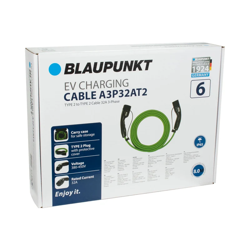 CABLE CHARGE VEHICULE ELECTRIQUE 32A TRIPHASE T2 >T2 A3P32AT2 N°6 BLAUPUNKT
