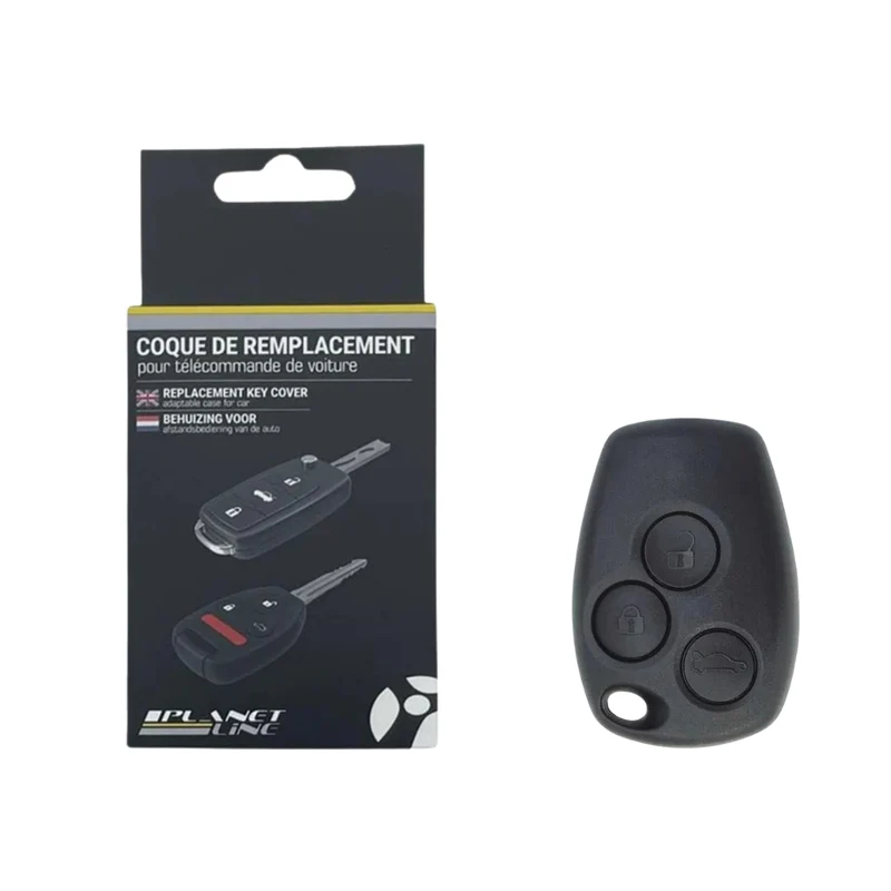 COQUE CLE ADAPTABLE POUR RENAULT 3 BOUTONS LAME CRANTEE KEYSKAR