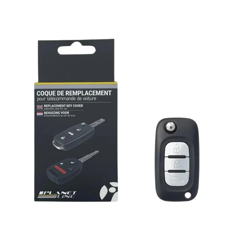 COQUE CLE ADAPTABLE POUR RENAULT 3 BOUTONS LAME FRAISEE KEYSKAR