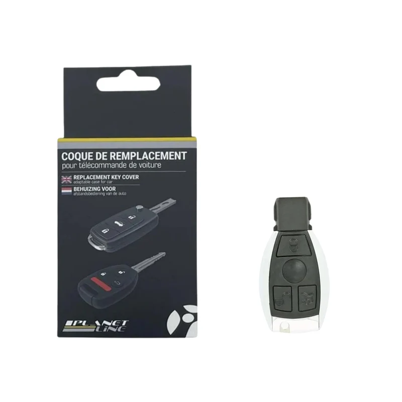 COQUE CLE ADAPTABLE POUR MERCEDES 3 BOUTONS LAME FRAISEE SECOURS KEYSKAR