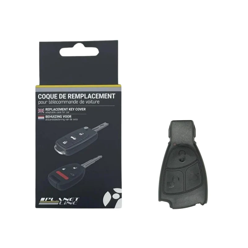 COQUE CLE ADAPTABLE POUR MERCEDES 3 BOUTONS LAME FRAISEE SECOURS KEYSKAR