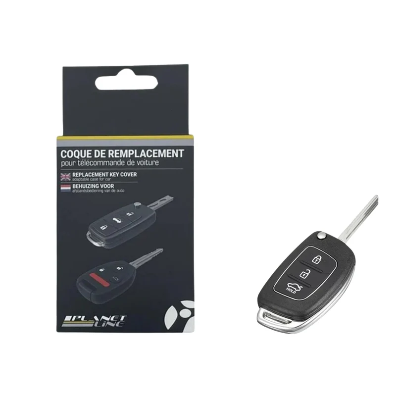 COQUE CLE ADAPTABLE POUR KIA HYUNDAI 3 BOUTONS LAME FRAISEE KEYSKAR