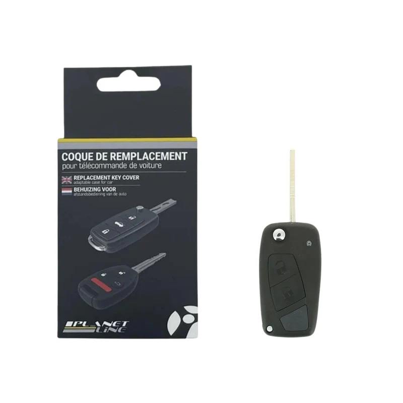 COQUE CLE ADAPTABLE POUR FIAT 3 BOUTONS LAME FRAISEE (PILE SUR TIROIR) KEYSKAR